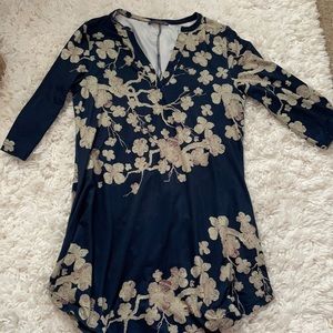 blue floral dress
